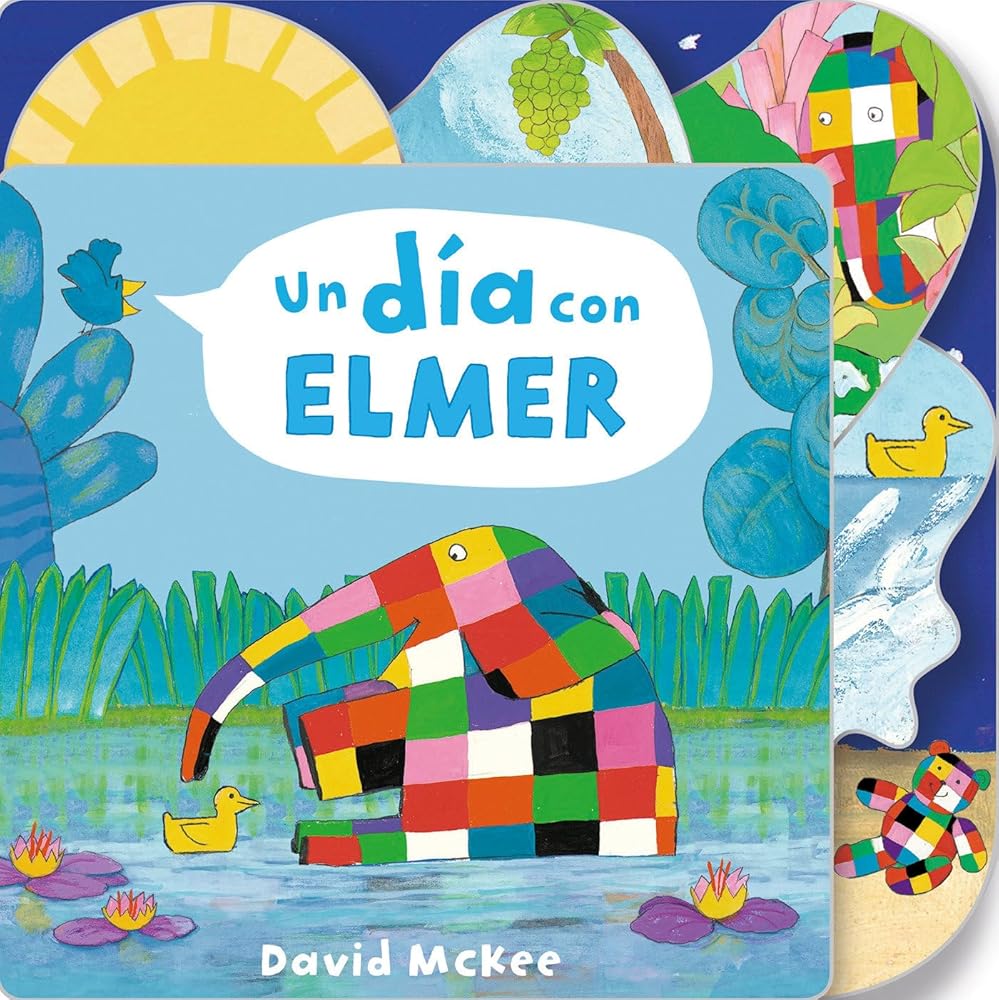 Elmer. Libro de cartón - Un día con Elmer (Pequeñas manitas) cover image