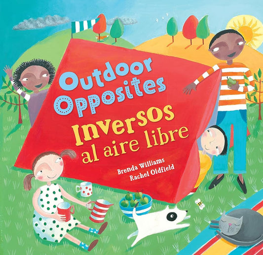 Outdoor Opposites (Bilingual Spanish & English) (Barefoot Singalongs) (Spanish and English Edition) cover image