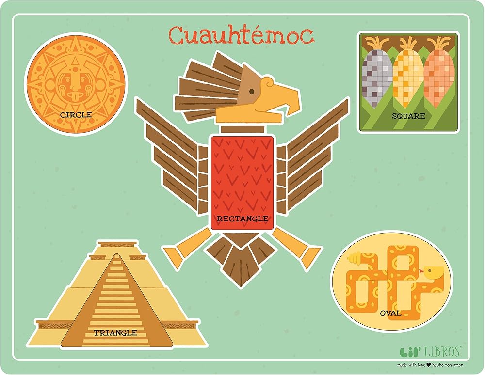 Cuauhtémoc Bilingual Wooden Shapes Puzzle (Lil' Libros) cover image